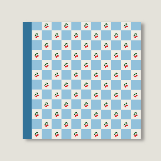 Checkered Cherry - Wedgwood Blue